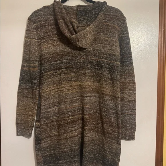 ✨ Max Studio Hooded Knit Sweater Dress Tunic – Medium – Olive Brown ✨ - Picture 2 of 3